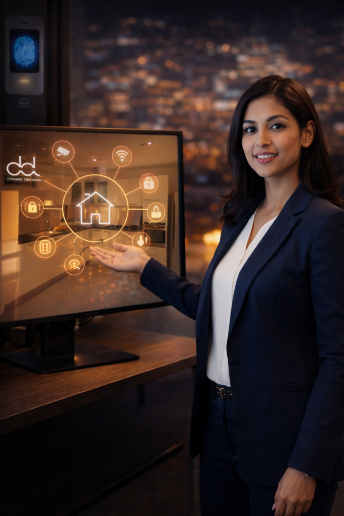 smart home presentation at night